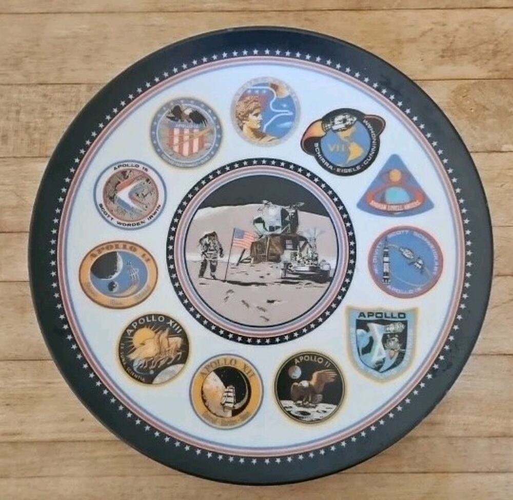 Apollo Commemorative Plate 11 Patches Texas-Ware Vintage